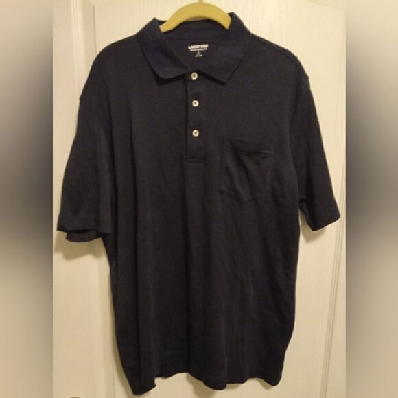Lands’ End Large Navy Polo Shirt” Unisex NWOT - Picture 1 of 3